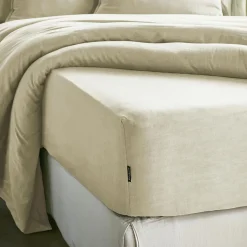 EMINZA Drap housse lyocell Tencel™ lavé (140 x 200 cm) Olivia pampa Beige Best