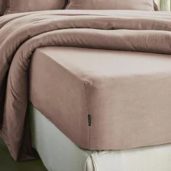 EMINZA Drap housse lyocell Tencel™ lavé (140 x 190 cm) Olivia blush Rose Hot