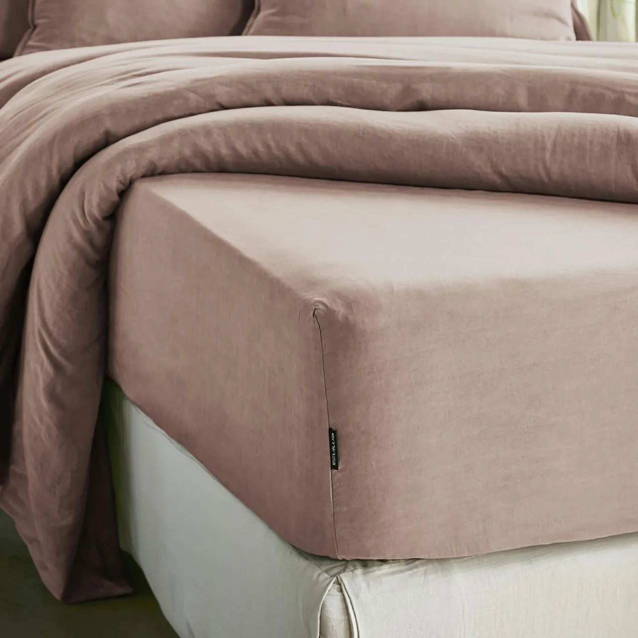 EMINZA Drap housse lyocell Tencel™ lavé (140 x 190 cm) Olivia blush Rose Hot