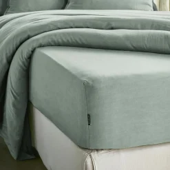 EMINZA Drap housse lyocell Tencel™ lavé (90 x 200 cm) Olivia Vert Eucalyptus Online