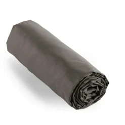 EMINZA Drap housse percale de coton (160 x 200 cm) Cali Gris Anthracite