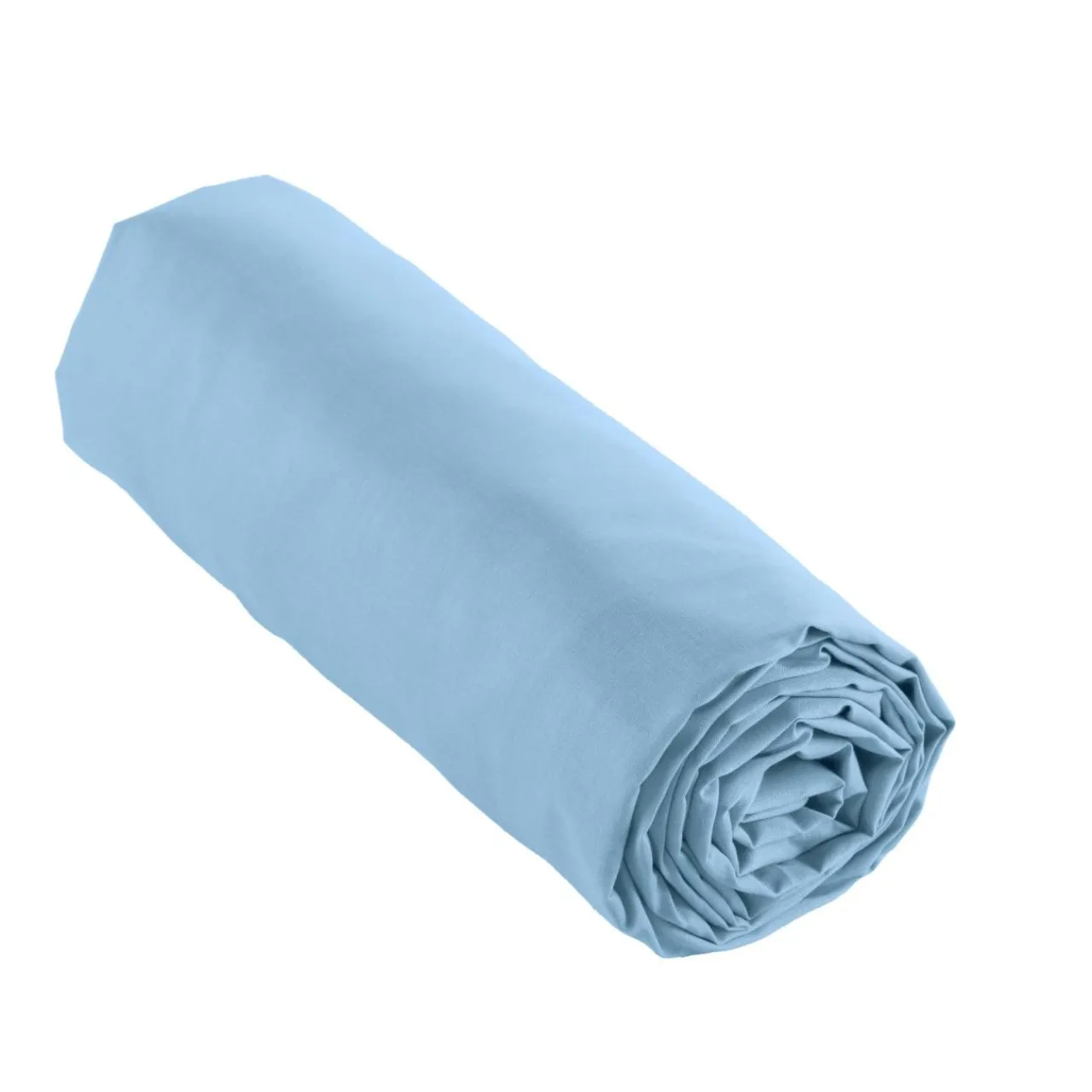 EMINZA Drap housse percale de coton (160 x 200 cm) Cali Bleu Ciel Discount