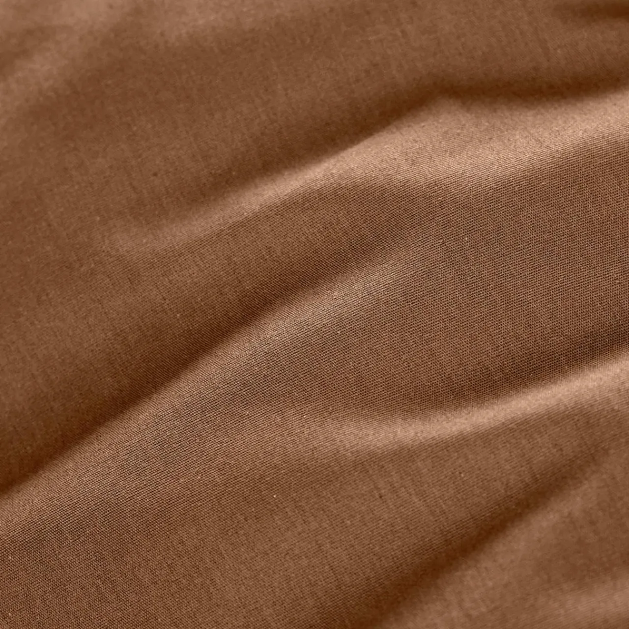 EMINZA Drap housse percale de coton (200 x 200 cm) Cali Marron Chocolat