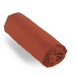 EMINZA Drap housse percale de coton (140 x 200 cm) Cali Terracotta