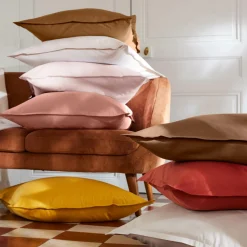 EMINZA Drap housse percale de coton (140 x 200 cm) Cali Jaune moutarde Outlet