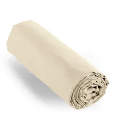 EMINZA Drap housse percale de coton (200 x 200 cm) Cali Beige New