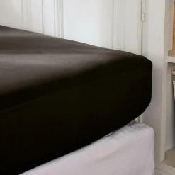EMINZA Drap housse percale de coton (200 x 200 cm) Cali Noir
