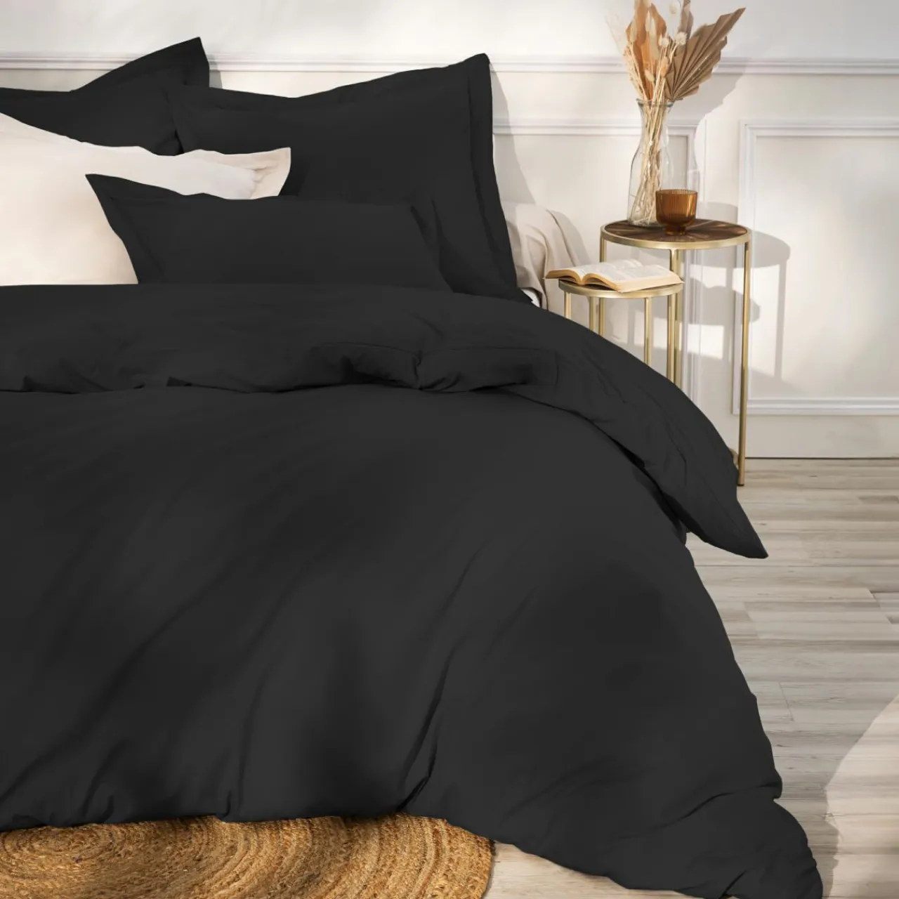 EMINZA Drap housse percale de coton (90 x 200 cm) Cali Noir Sale