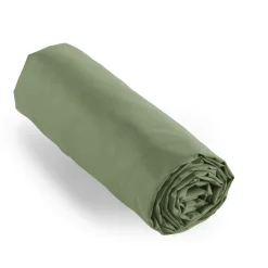EMINZA Drap housse percale de coton (90 x 200 cm) Cali Vert romarin Best