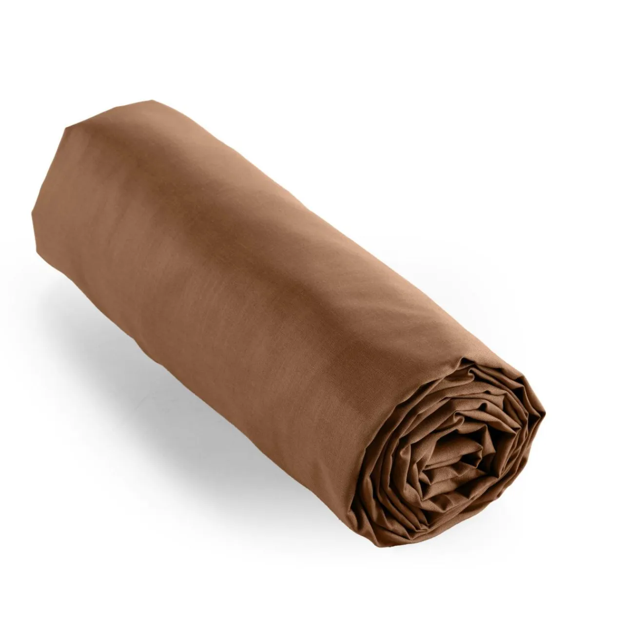 EMINZA Drap housse percale de coton (90 x 200 cm) Cali Marron Chocolat Sale