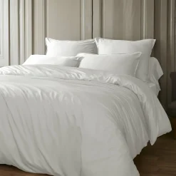 EMINZA Drap housse satin de bambou (200 x 200 cm) Sienna chantilly Blanc
