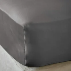 EMINZA Drap housse satin de bambou (200 x 200 cm) Sienna granit Gris Online