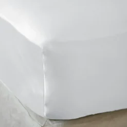 EMINZA Drap housse satin de bambou (90 x 190 cm) Sienna chantilly Blanc Clearance