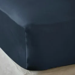 EMINZA Drap housse satin de bambou (90 x 190 cm) Sienna Bleu nuit Outlet