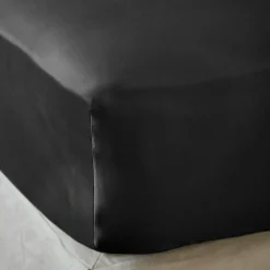 EMINZA Drap housse satin de bambou (90 x 200 cm) Sienna Noir