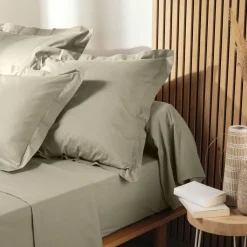 DOUCEUR D'INTERIEUR Drap plat coton bio (240 x 300 cm) Biolina Taupe Best