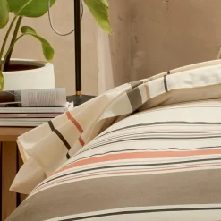 TRADI LINGE Drap plat coton lavé (240 x 310 cm) Hugo Corail Orange Online
