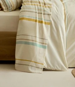 TRADI LINGE Drap plat coton lavé (280 x 310 cm) Hugo Jaune moutarde Sale