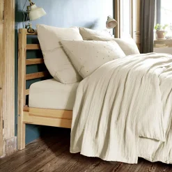 EMINZA Drap plat gaze de coton (240 x 300 cm) Gaïa pampa Beige New