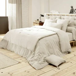 EMINZA Drap plat gaze de coton (240 x 300 cm) Gaïa pampa Beige New