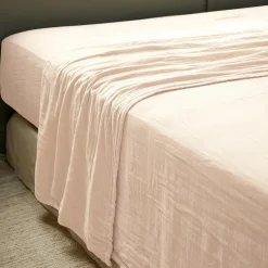 EMINZA Drap plat gaze de coton (270 x 300 cm) Gaïa Rose poudré Online