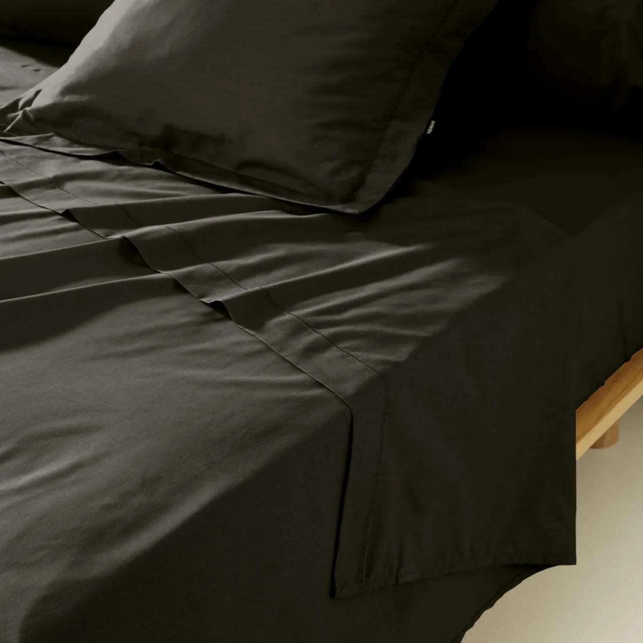 EMINZA Drap plat percale de coton (240 x 300 cm) Cali Noir Best