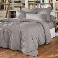 EMINZA Drap plat percale de coton (180 x 290 cm) Cali Gris clair Sale