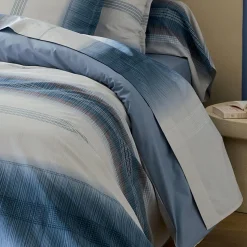 TRADI LINGE Drap plat percale de coton (280 x 325 cm) Esteban Bleu Clearance