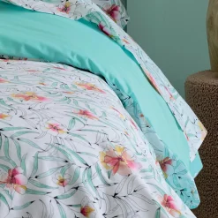 TRADI LINGE Drap plat percale de coton (240 x 310 cm) Roxane Multicolore