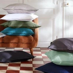 EMINZA Drap plat percale de coton (240 x 300 cm) Cali Vert Eucalyptus Hot