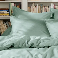 EMINZA Drap plat percale de coton (240 x 300 cm) Cali Vert Eucalyptus Hot