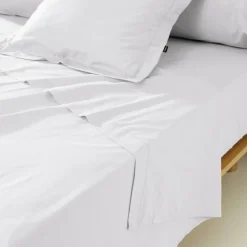 EMINZA Drap plat percale de coton (240 x 300 cm) Cali Blanc Best