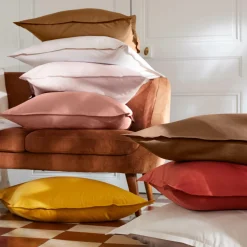 EMINZA Drap plat percale de coton (180 x 290 cm) Cali Beige Outlet