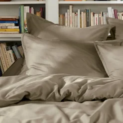 EMINZA Drap plat percale de coton (270 x 300 cm) Cali Taupe Outlet