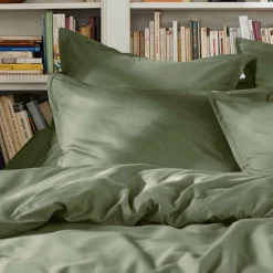 EMINZA Drap plat percale de coton (180 x 290 cm) Cali Vert romarin Outlet