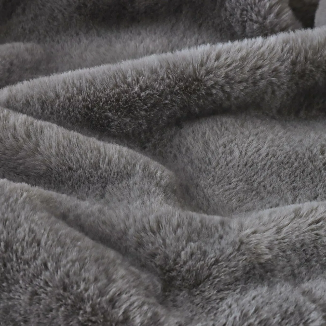 EMINZA Édredon fausse fourrure (90 x 220 cm) Finn Gris Anthracite Best