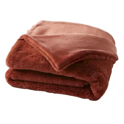 EMINZA Édredon fausse fourrure (90 x 220 cm) Finn Terracotta Discount