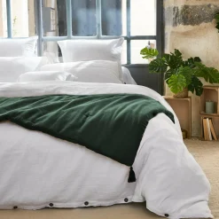 EMINZA Édredon gaze de coton (150 x 150 cm) Gaïa Vert sapin Clearance