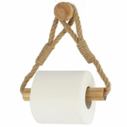 TENDANCE Dérouleur de papier toilette adhésif bambou et corde Easy Chic Naturel New