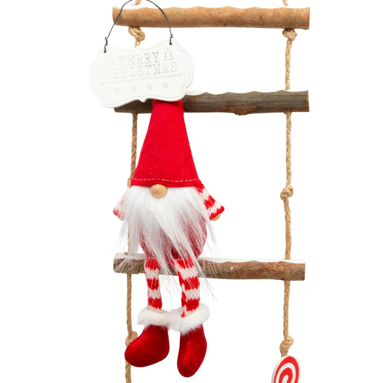 JJA Echelle en bois à suspendre (H115 cm) Les lutins coquins Rouge Discount
