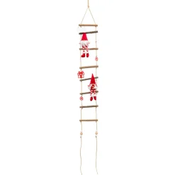 JJA Echelle en bois à suspendre (H115 cm) Les lutins coquins Rouge Discount