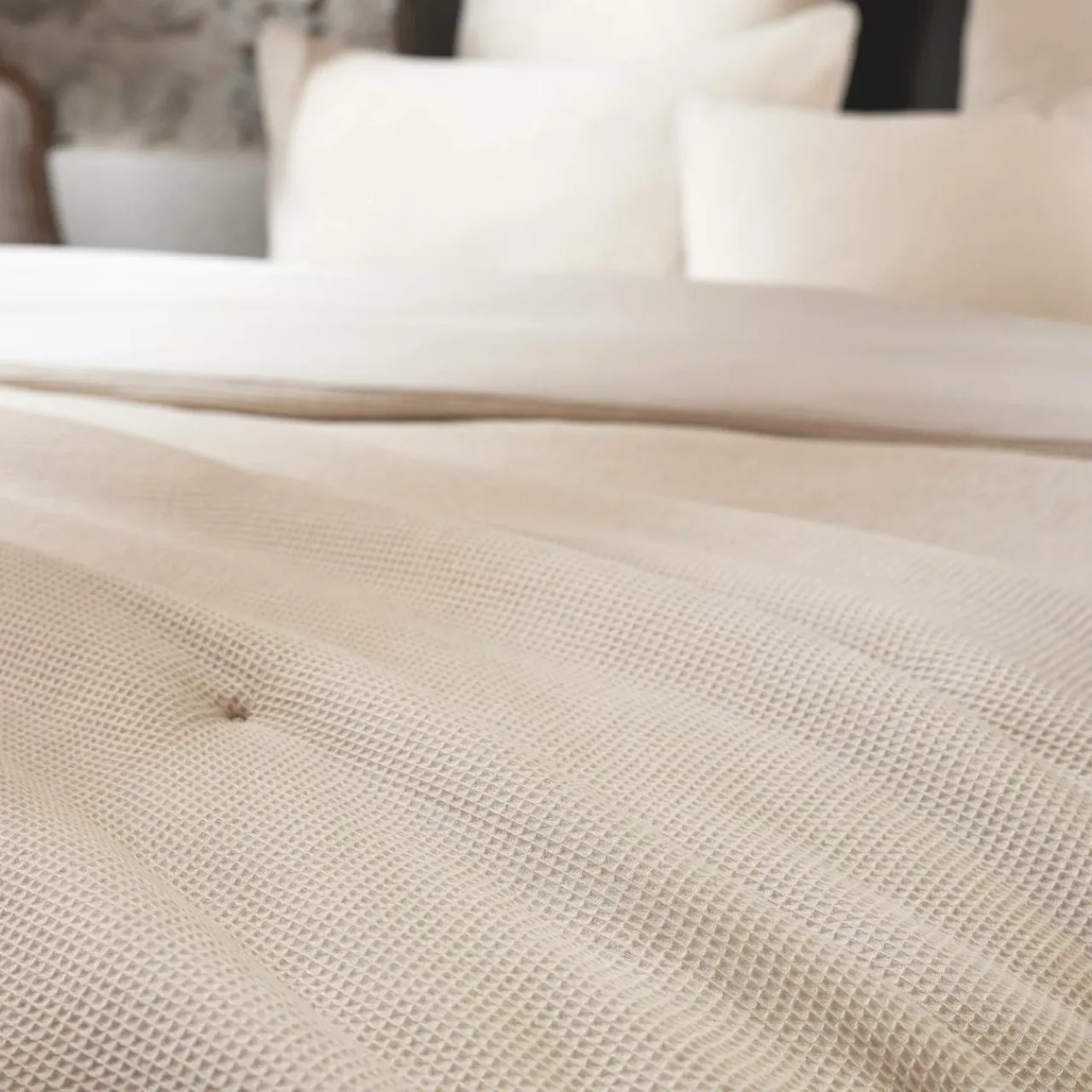 EMINZA Edredon coton nid d'abeille (90 x 220 cm) Eva Beige Online