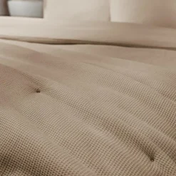 EMINZA Edredon coton nid d'abeille (90 x 220 cm) Eva Ficelle
