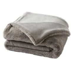 EMINZA Edredon fausse fourrure (90 x 220 cm) Finn Taupe