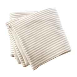 EMINZA Edredon gaze de coton (90 x 200 cm) Gaïa rayures Ficelle Rayure Ficelle