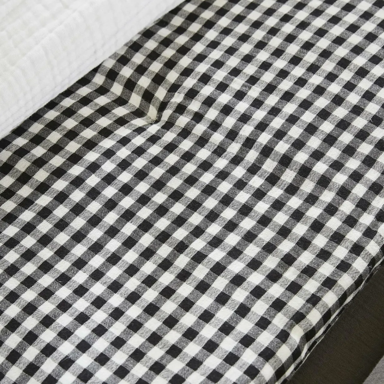 EMINZA Edredon gaze de coton (90 x 200 cm) Gaïa vichy Noir Outlet
