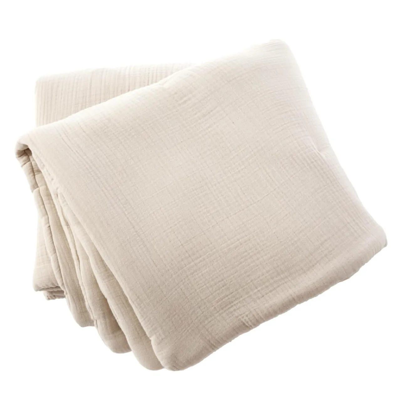 EMINZA Edredon quadruple gaze de coton (90 x 220 cm) Victoria x Gaïa pampa Beige New