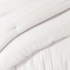 EMINZA Edredon quadruple gaze de coton (90 x 220 cm) Victoria x Gaïa chantilly Blanc