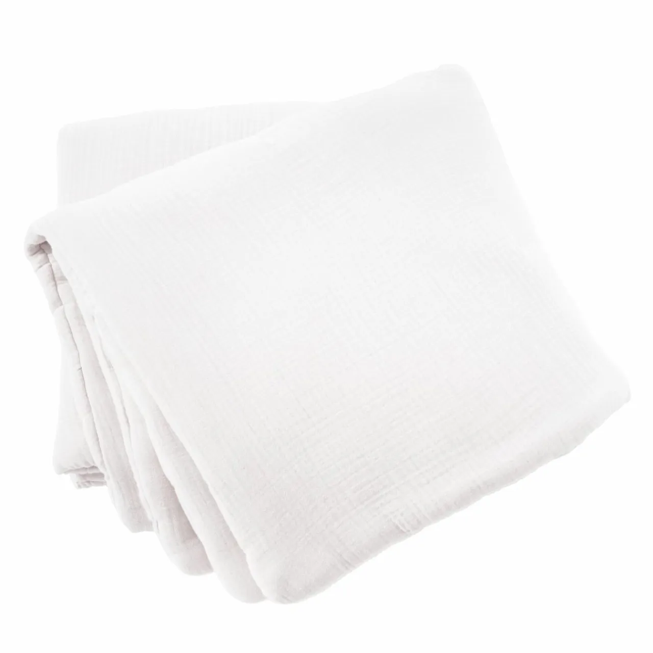 EMINZA Edredon quadruple gaze de coton (90 x 220 cm) Victoria x Gaïa chantilly Blanc