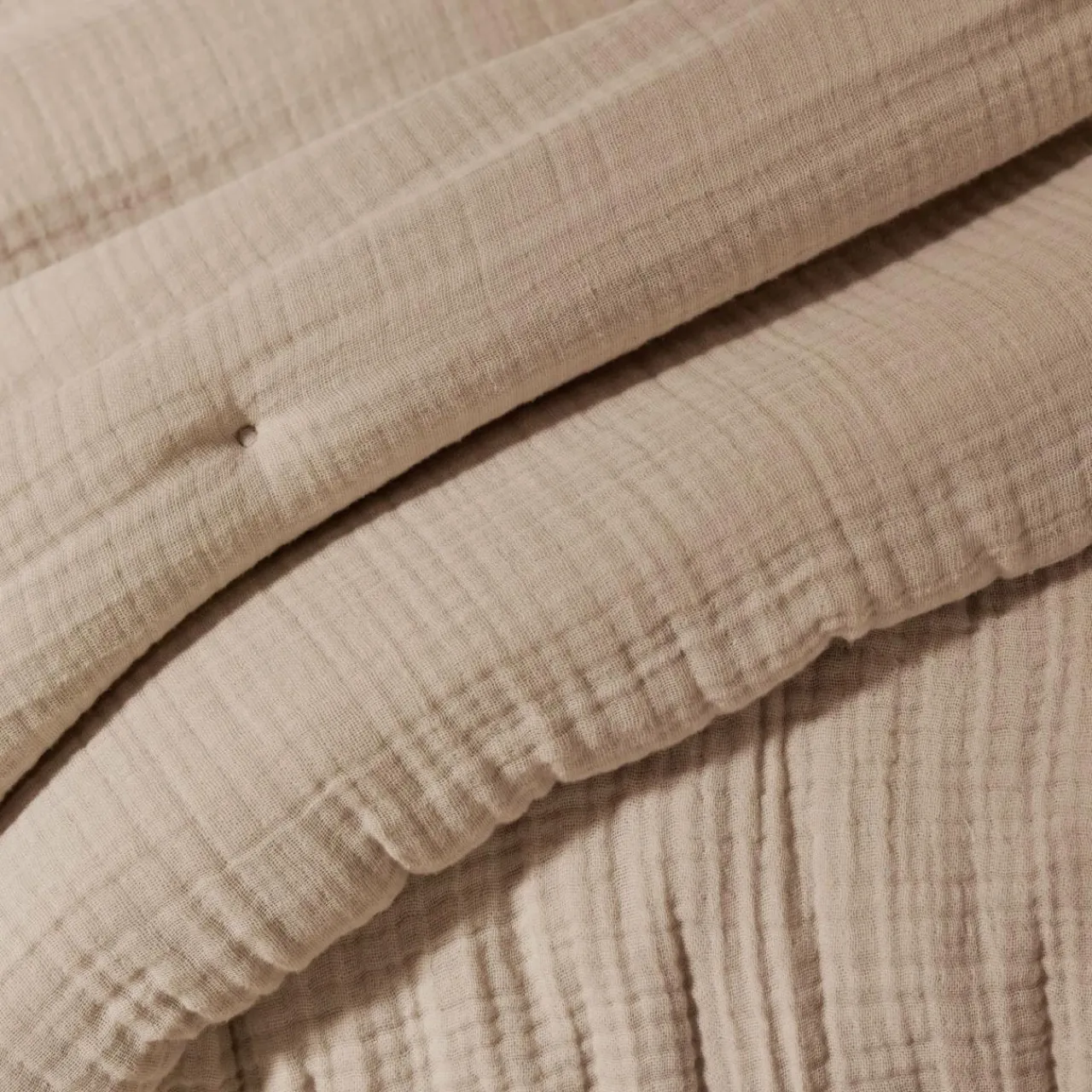 EMINZA Edredon quadruple gaze de coton (90 x 220 cm) Victoria x Gaïa Ficelle Sale